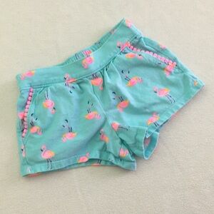 🦩Blue and Pink Flamingo Shorts with Pink Pom-pom Trim by OshKosh B'Gosh 🦩
